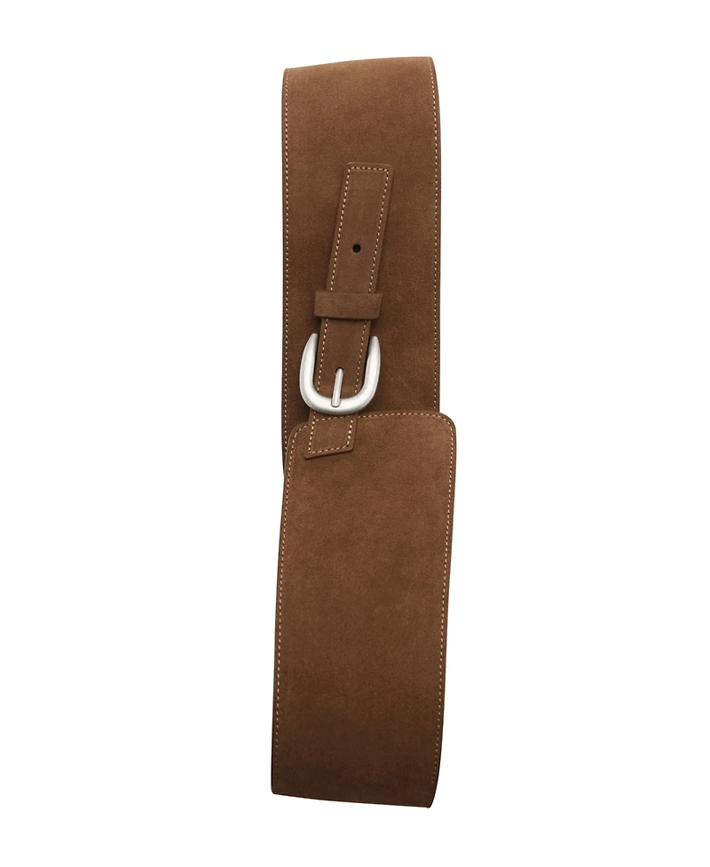 Mango Women's Wide Split Leather Belt