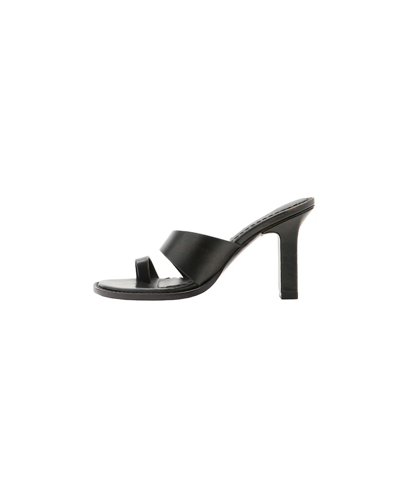 Mango Women's Leather Block-Heel Sandals