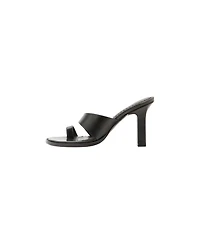 Mango Women's Leather Block-Heel Sandals