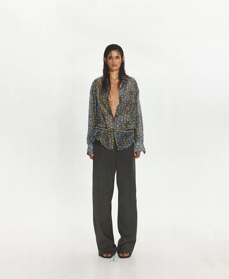 Mango Women's Stitching Details Straight Suit Pants