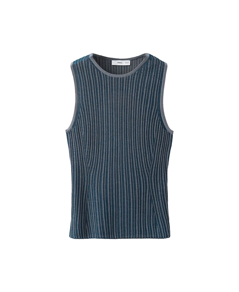 Mango Women's Ribbed Open-Back Top