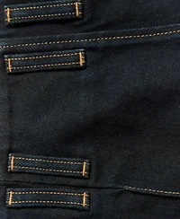 Mango Women's Low-Rise Straight-Leg Contrasting Stitching Jeans