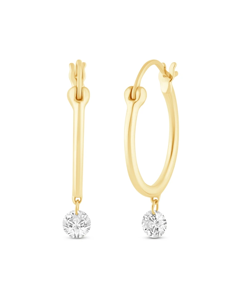 Macy's Lab-Grown Diamond Hoop Earrings (1/5 ct. t.w.) in 14k Yellow Gold