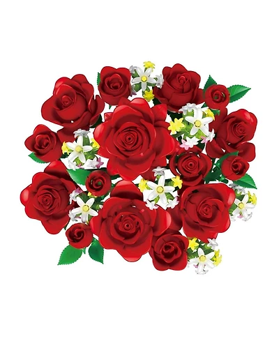 Contixo BK09 Rose Bouquet Building Set, 789-Piece Red Rose Floral Brick Kit with Adjustable Stems, Romantic Home Decor Gift for Kids & Adults Ages 8+