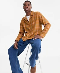 Mode of One Men's Camp-Collar Plaid Shirt, Macy's Exclusive