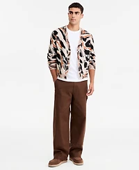 Mode of One Men's Animal-Print Relaxed-Fit Cardigan, Macy's Exclusive