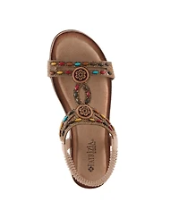Patrizia Women's Ponyo Ankle Strap Slip-On Sandal Faux Fur with Lining