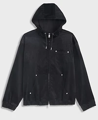 Mode of One Men's Relaxed-Fit Twill Zip-Front Hoodie, Macy's Exclusive