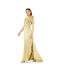 Amri Women's One Shoulder Draped Sleeve Gown