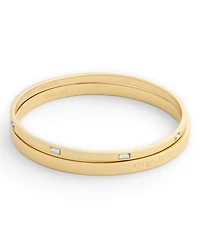 Coach Faux-Stone Signature Logo Stone Duo Bangle Bracelet