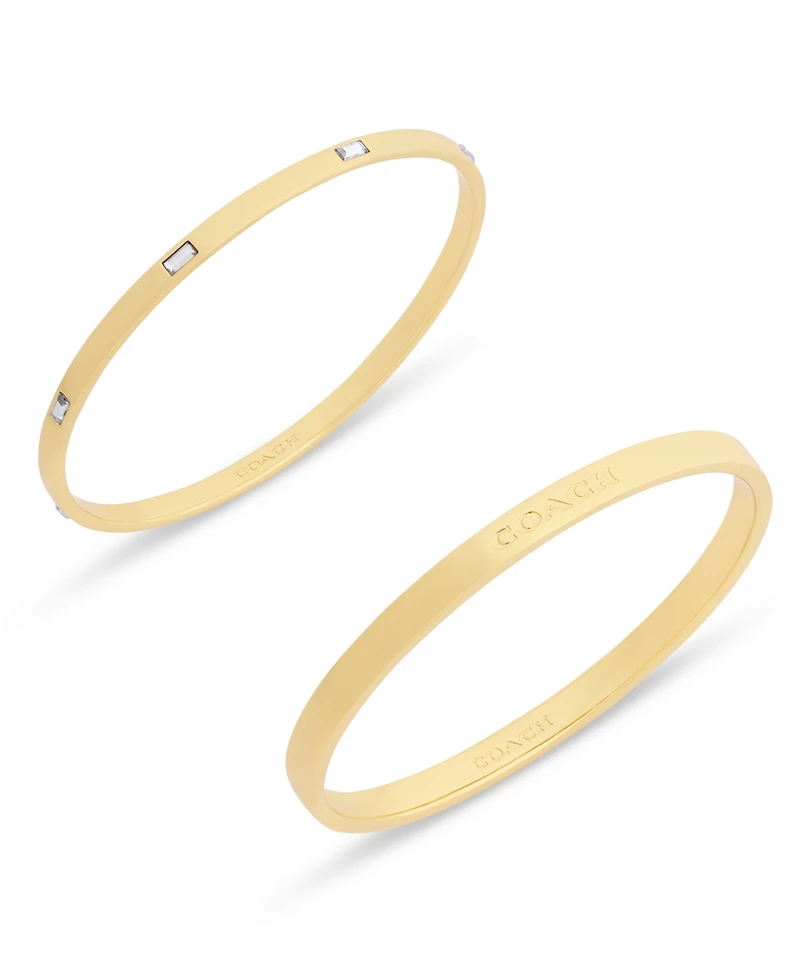 Coach Faux-Stone Signature Logo Stone Duo Bangle Bracelet