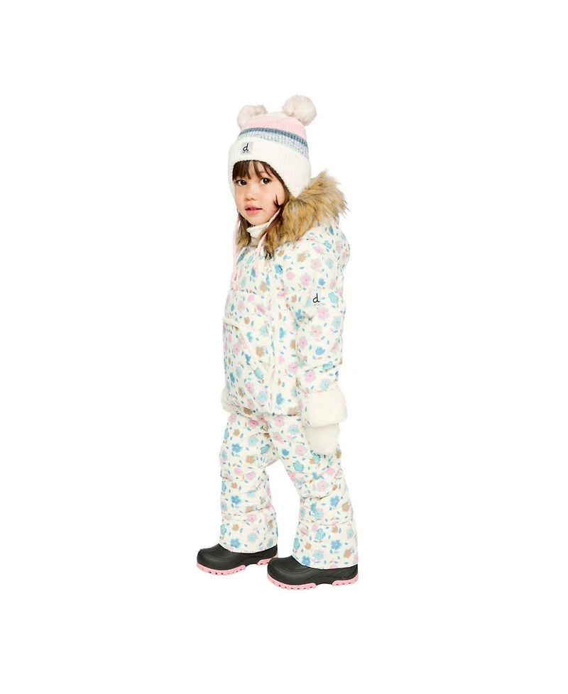 Deux par Baby Girl 3M-24M Snug One Piece Snowsuit Adapted for Car Seats with Floral Print