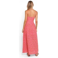 Petal and Pup Women's Sonny Maxi Floral-Embroidery Square-Neck Eyelet Dress
