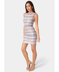 Bebe Women's Chevron-Sequin Mini Dress