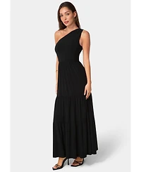 Bebe Women's One-Shoulder Tiered Maxi Dress