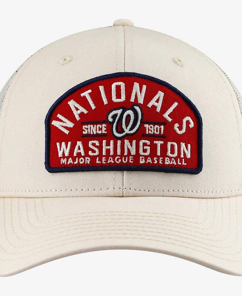 '47 Brand Men's Cream Washington Nationals Leland Adjustable Trucker Hat