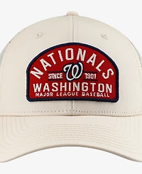'47 Brand Men's Cream Washington Nationals Leland Adjustable Trucker Hat