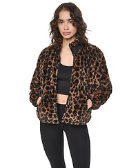 Dkny Sport Women's Printed Mock Neck Zipper-Front Jacket
