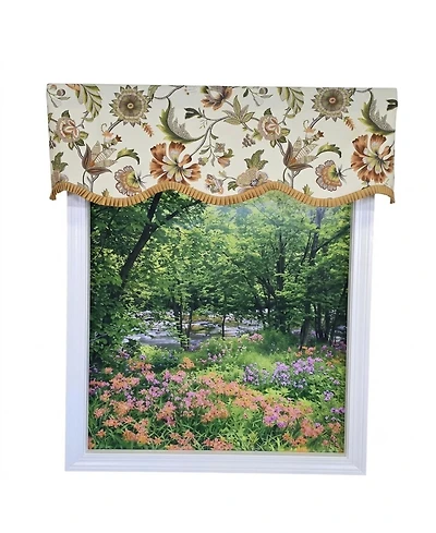 Rlf Home Tanzibar Ruffled Provance Window Valance Cotton Lined Rod Pocket