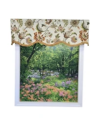 Rlf Home Tanzibar Ruffled Provance Window Valance Cotton Lined Rod Pocket