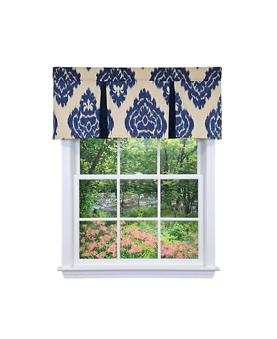 Rlf Home Flame Pleated Window Valance 100% Cotton Rod Pocket
