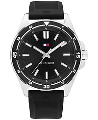 Tommy Hilfiger Men's Quartz Black Silicone Strap Watch 42mm