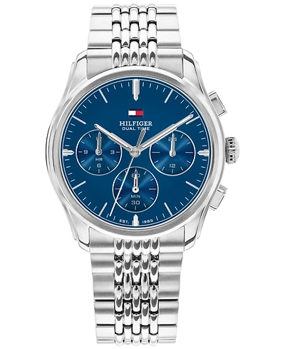 Tommy Hilfiger Men's Multi-Function Silver-Tone Stainless Steel Bracelet Watch 38mm