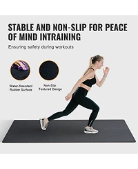 Sevorley Interlocking Gym Floor Tiles, 6-Piece Rubber-Top Puzzle Mats, 24 Sq Ft