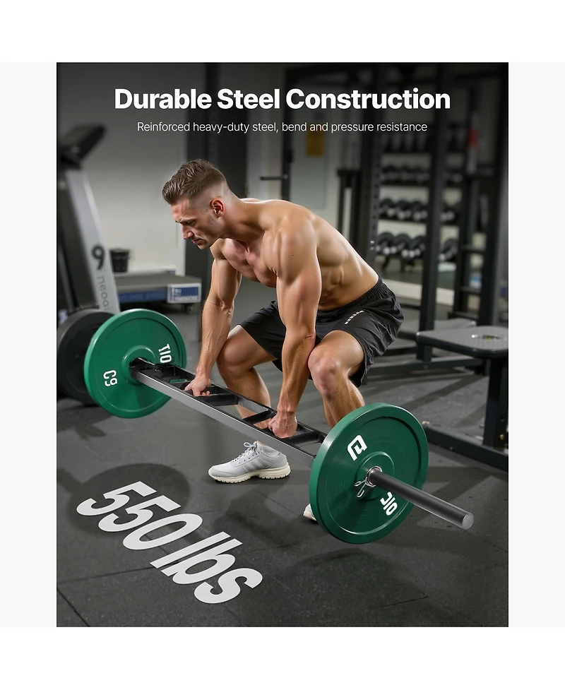 Sevorley Multi-Grip Swiss Bar with Knurled Grips, 3-Position 2-Inch Barbell, 550 lbs Capacity for Home Gym