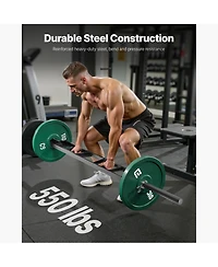Sevorley Multi-Grip Swiss Bar with Knurled Grips, 3-Position 2-Inch Barbell, 550 lbs Capacity for Home Gym
