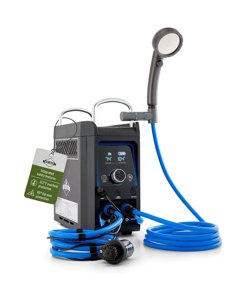 Hike Crew Propane Water Heater and Shower Pump, Rechargeable Camping Heater with Shower Head Attachment