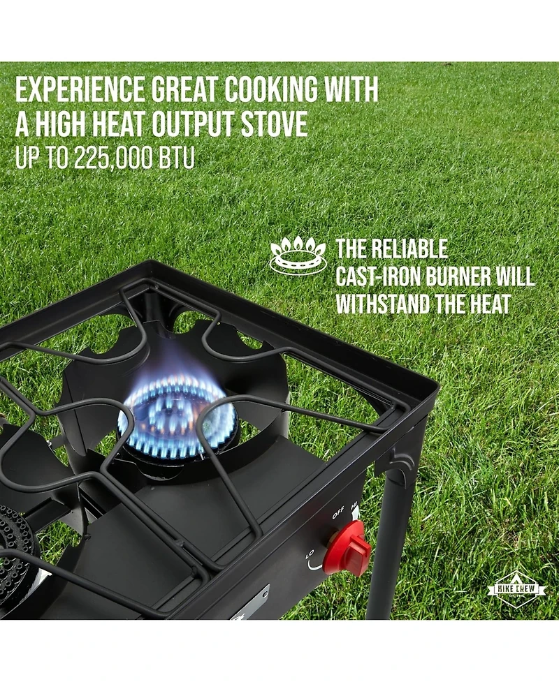 Hike Crew 3-Burner 225,000 Btu Gas Camping Stove, Portable Stove with Auto Ignition