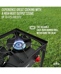 Hike Crew 3-Burner 225,000 Btu Gas Camping Stove, Portable Stove with Auto Ignition
