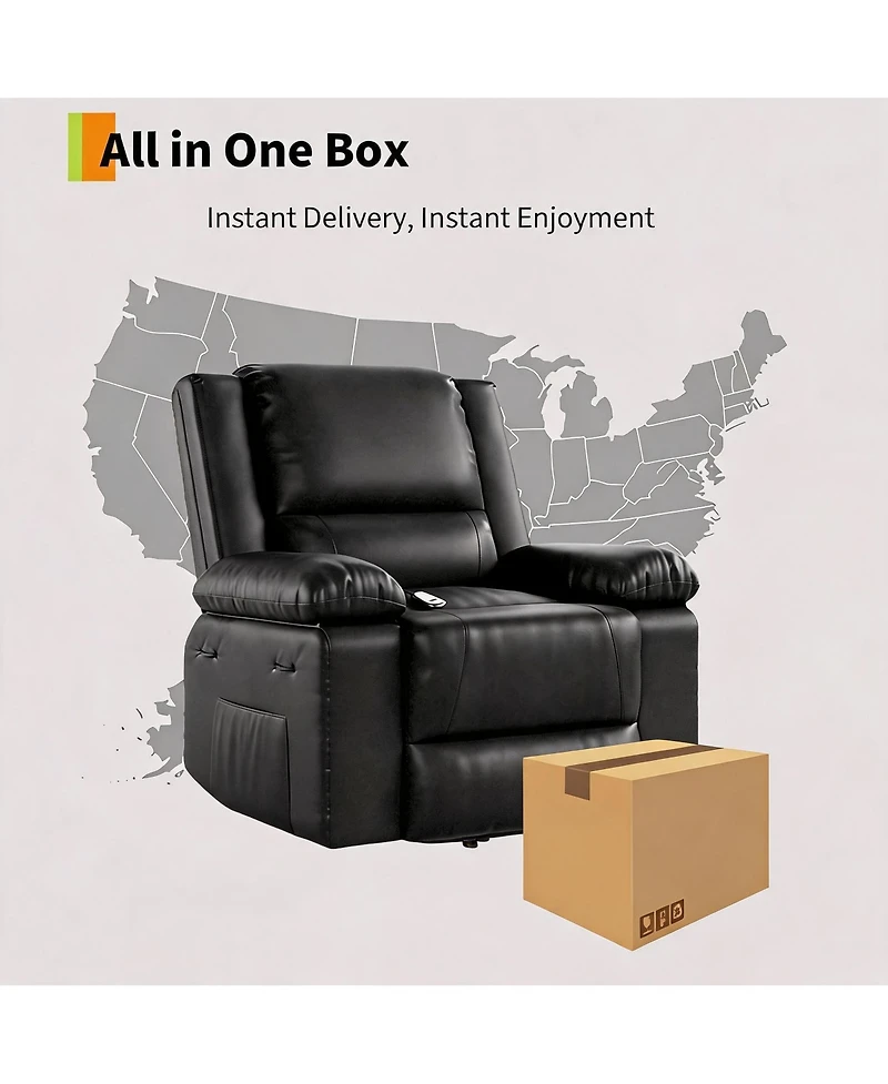 homfan Power Lift Recliner Chair, Heat and Massage, Pu Leather Electric Lift for Elderly And Mobility Impaired,Reclining Sofa