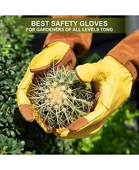 Xdovet Long Cowleather Garden Gloves Women Thorn Proof Rose Pruning