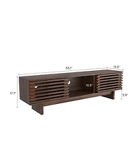 homfan Living Room Table Sets of 2, Includes Tv Stand Storage Cabinet for Tv, Farmhouse Coffee Table with Storage Shelf for Bedroom