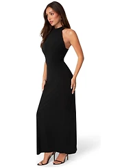 Bebe Women's Halter Lace-Inset Maxi Dress