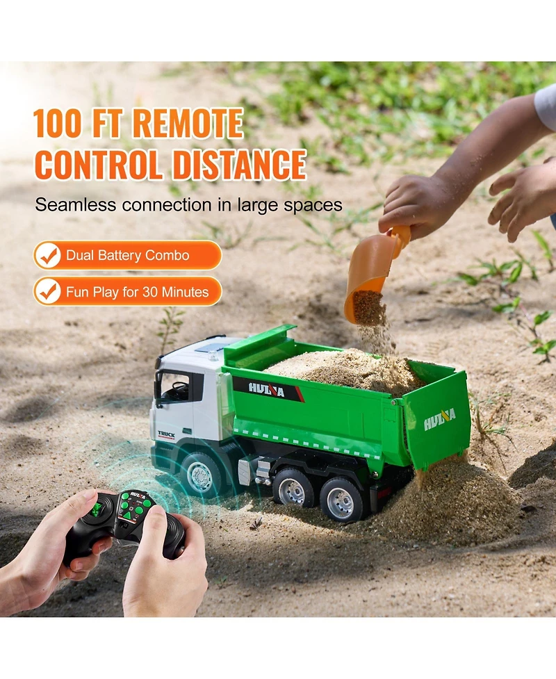 Sevorley 1:18 Scale 9-Channel 4WD Remote Control Dump Truck