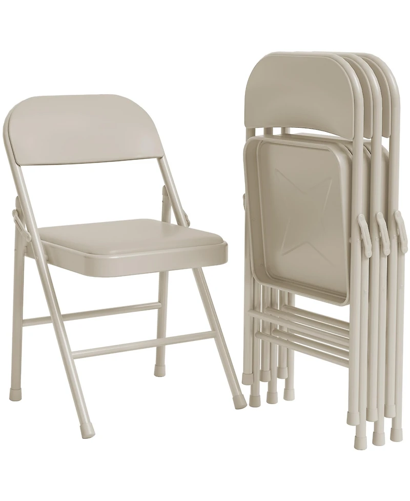 homfan Set of 4 Folding Chairs with Padded Cushions – Foldable Chair 350 lb Weight Limit, Portable