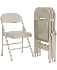 homfan Set of 4 Folding Chairs with Padded Cushions – Foldable Chair 350 lb Weight Limit, Portable