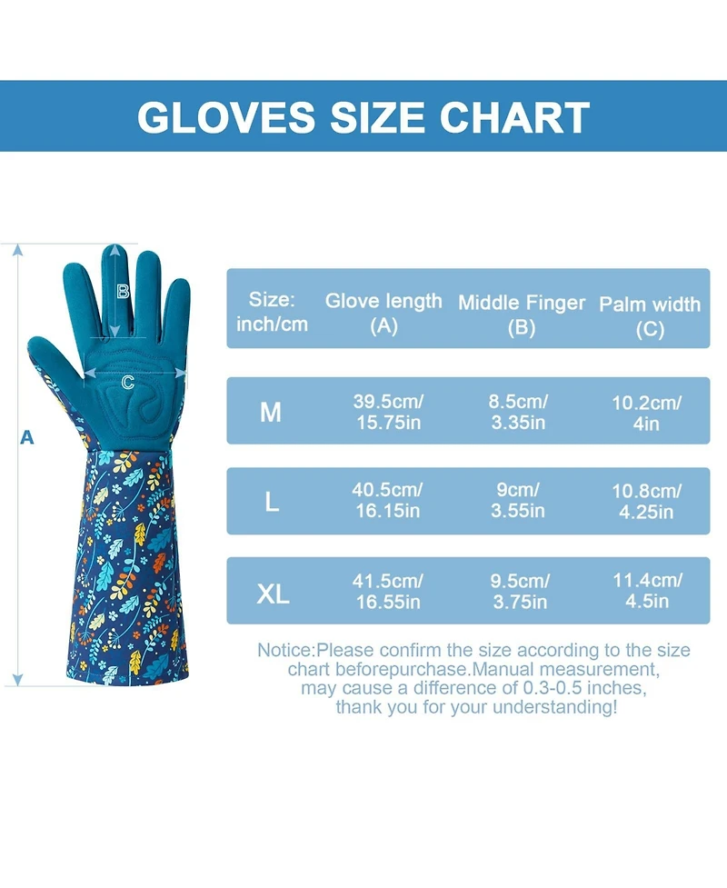 Xdovet Gardening Gloves Women Rose Pruning Thorn Proof Long Forearm
