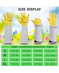 Xdovet Gardening Gloves Leather Thorn-proof Long Sleeve Adjustable Cuff