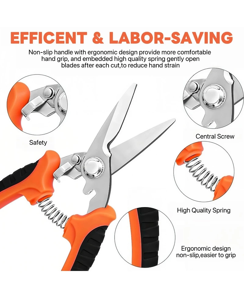 Xdovet Garden Pruning Shears Set Stainless Steel Grip Handles