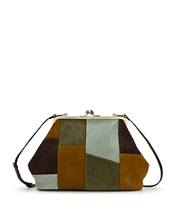 Patricia Nash Vivianne Suede Medium Patchwork Frame Crossbody Handbag