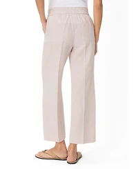 Olsen Women's Stripe Linen-Cotton Cropped Pant