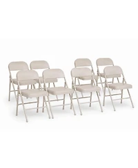 homfan Set of 8 Metal Folding Chairs with Padded Cushion and Back – Durable Steel Frame, Indoor Outdoor Portable Stackable Seat, 350 lb Capacity