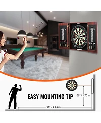 Sevorley Dartboard and Cabinet Set with 18-Inch Sisal Board and 6 Steel Tip Darts