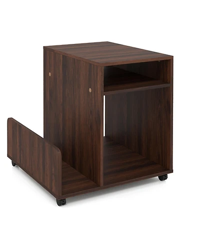 Slickblue 3-Tier Rolling End Table with Storage Rack Modern Mobile stand