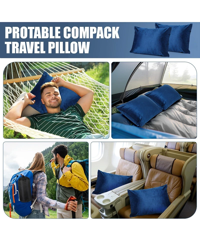 Piscifun 2 Pack Shredded Memory Foam Camping Travel Pillow Set With Waterproof Storage Bag Portable Outdoor Gear