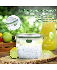 Piscifun 5L Portable Plastic Ice Bucket with Lid Tongs Handle for Party Barbeque Camping